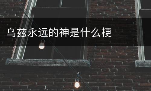 乌兹永远的神是什么梗