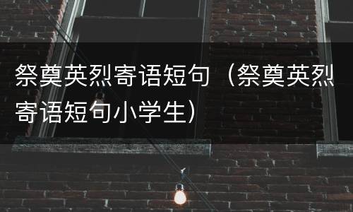 祭奠英烈寄语短句（祭奠英烈寄语短句小学生）