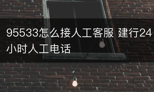 95533怎么接人工客服 建行24小时人工电话