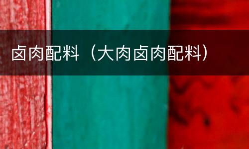 卤肉配料（大肉卤肉配料）