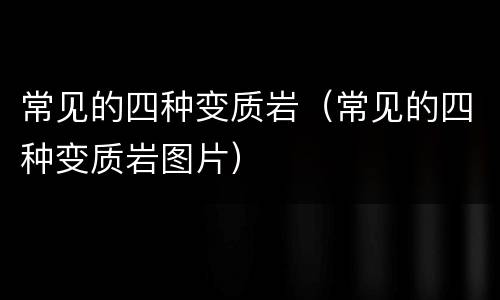 常见的四种变质岩（常见的四种变质岩图片）