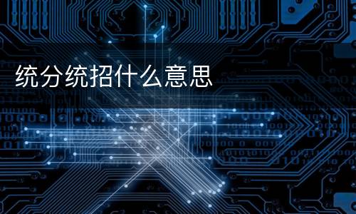 统分统招什么意思