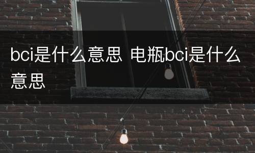 bci是什么意思 电瓶bci是什么意思