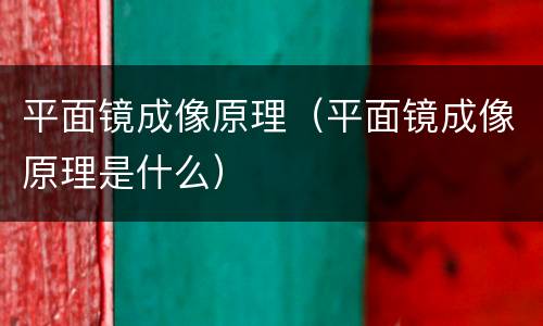 平面镜成像原理（平面镜成像原理是什么）