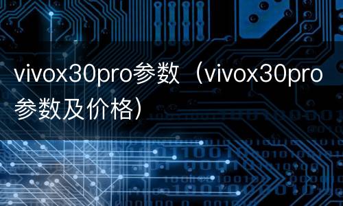 vivox30pro参数（vivox30pro参数及价格）