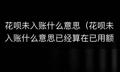 花呗未入账什么意思（花呗未入账什么意思已经算在已用额度里了吗）