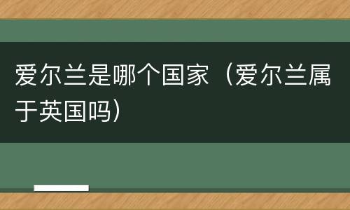爱尔兰是哪个国家（爱尔兰属于英国吗）