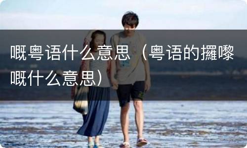 嘅粤语什么意思（粤语的攞嚟嘅什么意思）