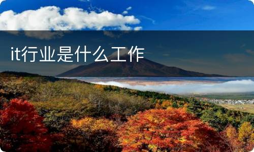 it行业是什么工作