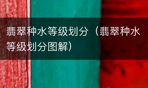 翡翠种水等级划分（翡翠种水等级划分图解）