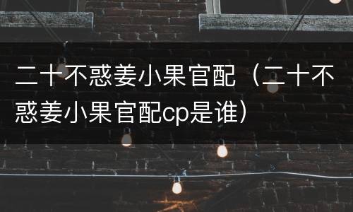 二十不惑姜小果官配（二十不惑姜小果官配cp是谁）