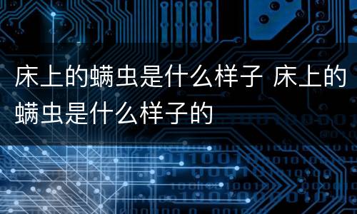 床上的螨虫是什么样子 床上的螨虫是什么样子的