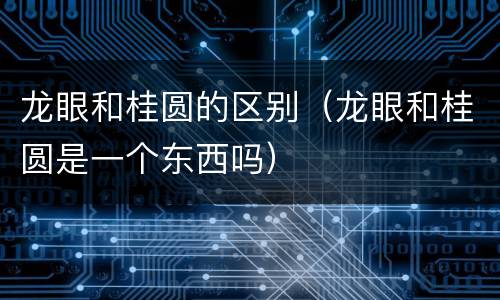 龙眼和桂圆的区别（龙眼和桂圆是一个东西吗）