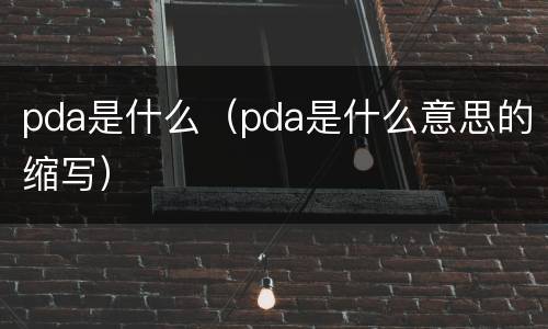 pda是什么（pda是什么意思的缩写）