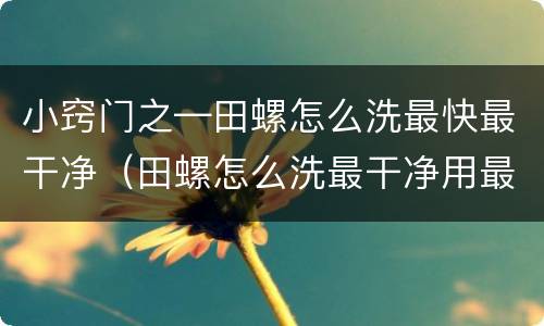 小窍门之—田螺怎么洗最快最干净（田螺怎么洗最干净用最快的方法）