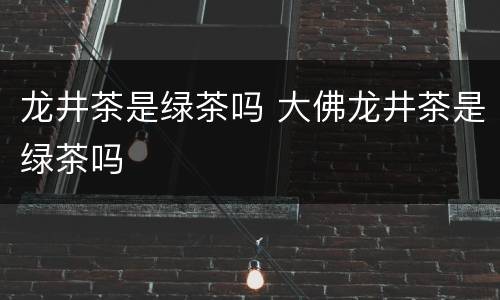 龙井茶是绿茶吗 大佛龙井茶是绿茶吗