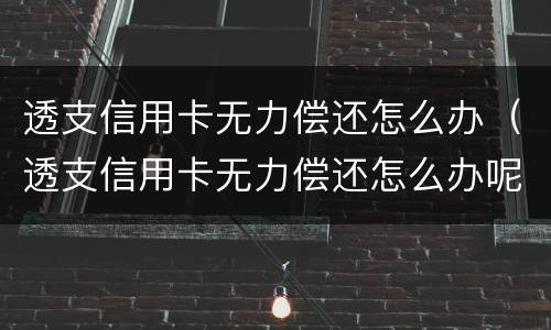 透支信用卡无力偿还怎么办（透支信用卡无力偿还怎么办呢）