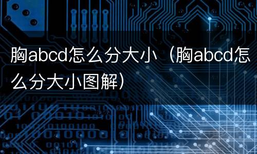胸abcd怎么分大小（胸abcd怎么分大小图解）
