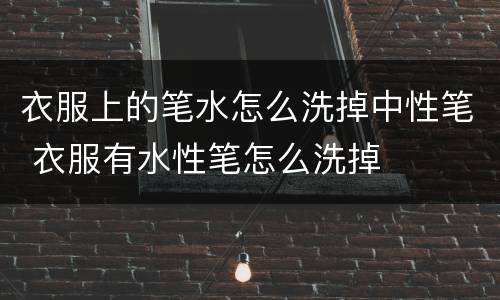衣服上的笔水怎么洗掉中性笔 衣服有水性笔怎么洗掉