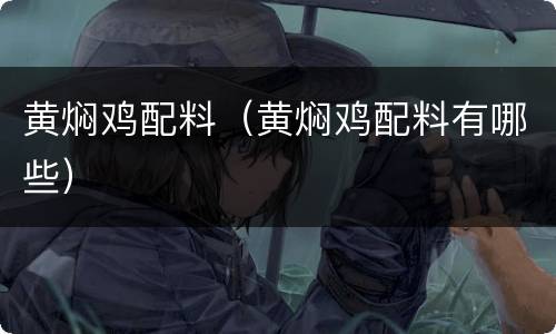 黄焖鸡配料（黄焖鸡配料有哪些）