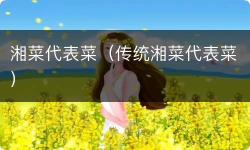 湘菜代表菜（传统湘菜代表菜）