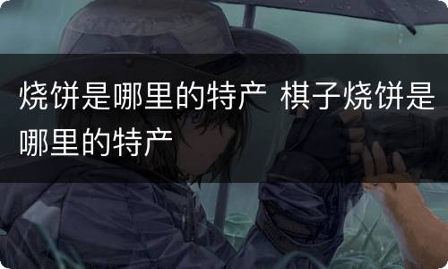 烧饼是哪里的特产 棋子烧饼是哪里的特产