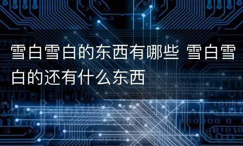 雪白雪白的东西有哪些 雪白雪白的还有什么东西