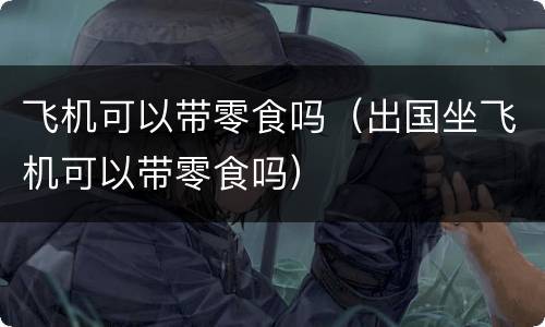 飞机可以带零食吗（出国坐飞机可以带零食吗）