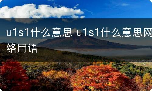 u1s1什么意思 u1s1什么意思网络用语