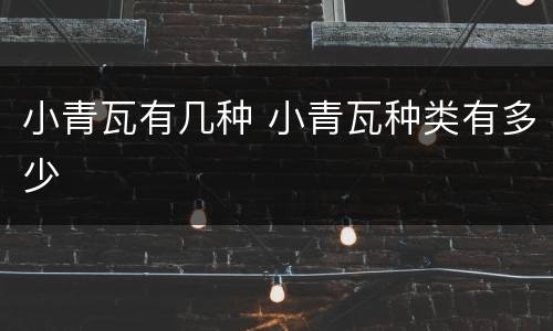 小青瓦有几种 小青瓦种类有多少