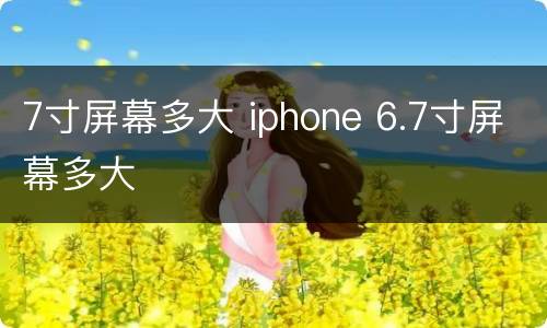 7寸屏幕多大 iphone 6.7寸屏幕多大