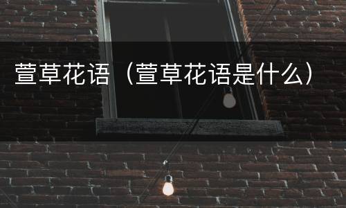 萱草花语（萱草花语是什么）