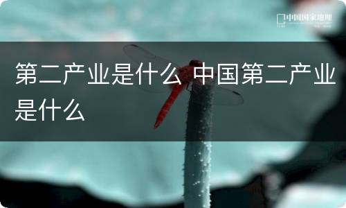 第二产业是什么 中国第二产业是什么