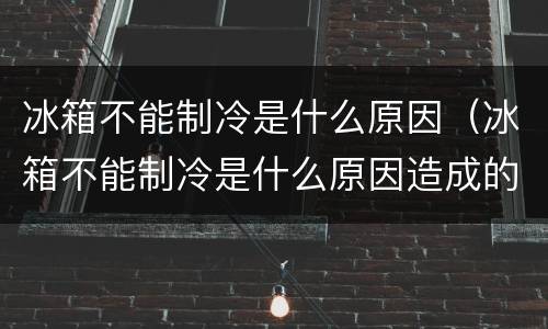 冰箱不能制冷是什么原因（冰箱不能制冷是什么原因造成的）