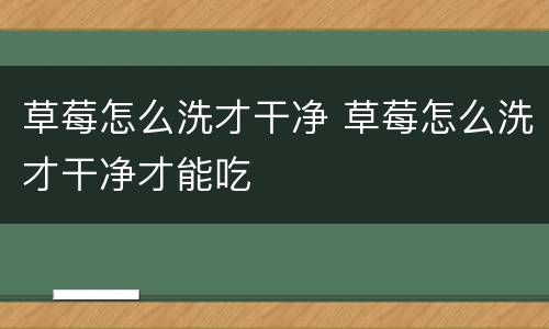 草莓怎么洗才干净 草莓怎么洗才干净才能吃