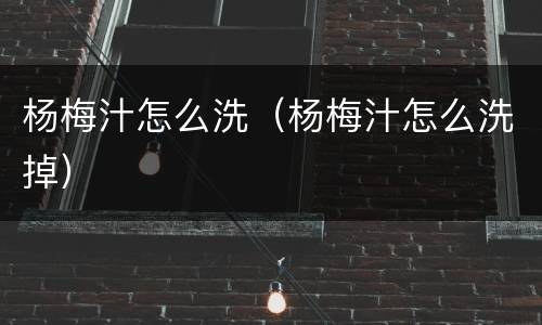 杨梅汁怎么洗（杨梅汁怎么洗掉）