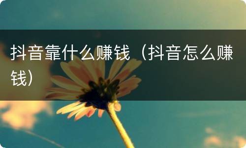 抖音靠什么赚钱（抖音怎么赚钱）