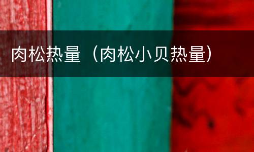 肉松热量（肉松小贝热量）