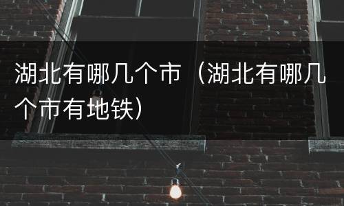 湖北有哪几个市（湖北有哪几个市有地铁）