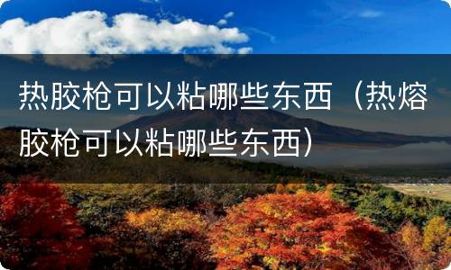 热胶枪可以粘哪些东西（热熔胶枪可以粘哪些东西）