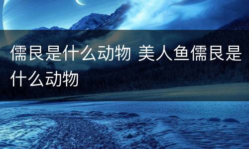 儒艮是什么动物 美人鱼儒艮是什么动物