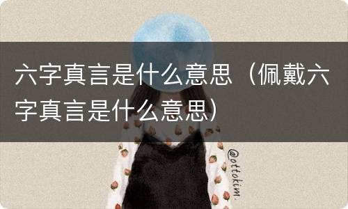 六字真言是什么意思（佩戴六字真言是什么意思）