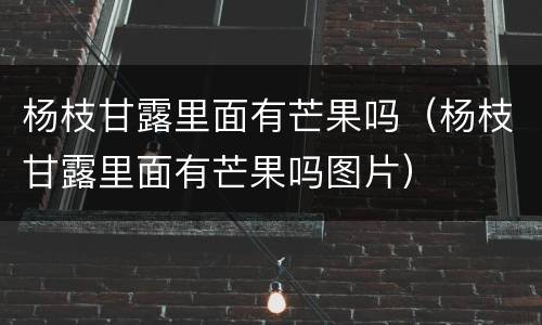 杨枝甘露里面有芒果吗（杨枝甘露里面有芒果吗图片）