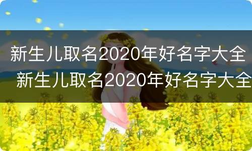 新生儿取名2020年好名字大全 新生儿取名2020年好名字大全女宝
