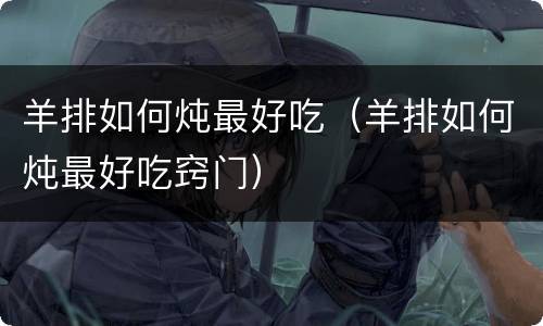 羊排如何炖最好吃（羊排如何炖最好吃窍门）