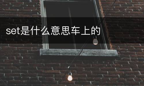 set是什么意思车上的