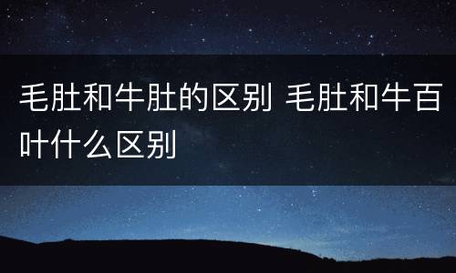 毛肚和牛肚的区别 毛肚和牛百叶什么区别