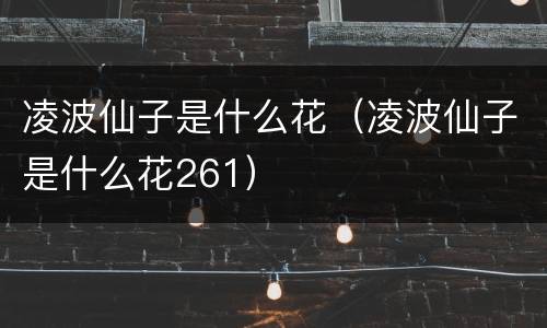 凌波仙子是什么花（凌波仙子是什么花261）
