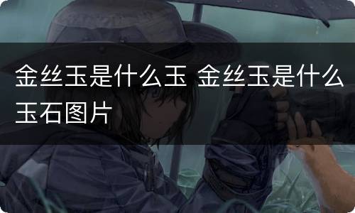 金丝玉是什么玉 金丝玉是什么玉石图片