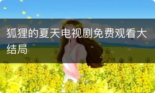 狐狸的夏天电视剧免费观看大结局